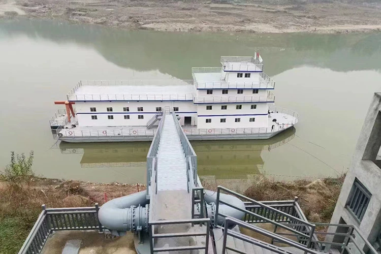 Station de pompage des eaux à grandes fluctuations du niveau d’eau